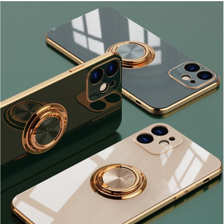 Luxury Gold Accented iPhone Case w/ Ring