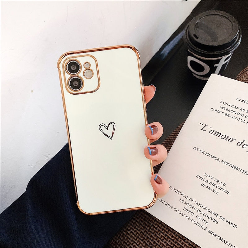 Gold Accented Heart iPhone Case