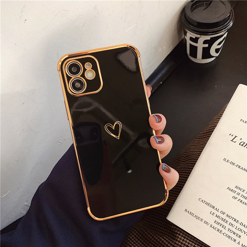Gold Accented Heart iPhone Case