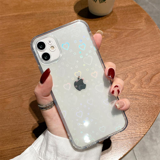 Fashion Heart/Clover Gradient iPhone Case